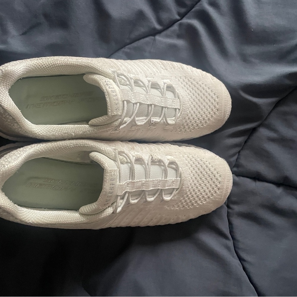 Skechers White Knit Sneakers - Picture 2 of 4